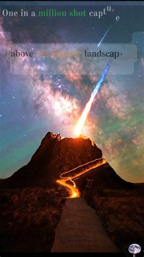 That bright streak isn’t a flame tearing through space — it’s a grain of cosmic debris hitting Earth’s atmosphere at tens of thousands of kilometers per hour. The moment it meets air, friction and compression strip electrons from atoms, heating the trail until it glows blue, white, then orange as it slows and breaks apart. What makes this feel impossible is alignment. The Milky Way arcing overhead, the meteor entering at just the right angle, and the long exposure capturing both the motion of th