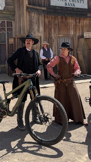 Calirado Kid on Instagram: "The “Track-Standoff”  Not everything can be solved with a duel. Sometimes you need a good old fashioned “track-standoff!” @jessthemaker and I had an absolute BLAST out at @oldtucson filming this one. If you’re planning a visit to Tucson, Arizona we HIGHLY recommend making a trip out to Old Tucson. It’s really amazing. Over 500 films have been produced there…and now it’s 501!  #visittucson #mtb #mtblifestyle #arizona #tuscon"