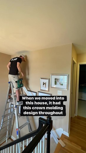 4.2M views · 10K reactions | Continuing the crown molding design that the builder put in on our first floor up to the second floor and foyer. It’ll do. #carpentry #carpenter #carpenterlife #carpentryskills #trimcarpentry #trim #moulding #molding #crownmolding #tools #powertools #casing #millwork #millwright | RLLWoodworks and DIY | Facebook