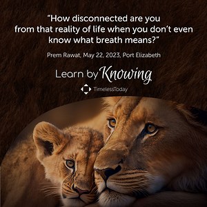 Video-on-Demand “Learn by Knowing” Prem Rawat in Port Elizabeth, South Africa “Every human being has this misconception: that you practice until it becomes perfect. No, you practice and practice. And even when you reach a standard which you might call ‘perfect,’ you will only see that there is more that you can attain through practice.” Prem Rawat, May 22, 2023, Port Elizabeth Video: https://www.timelesstoday.tv/230522-port-elizabeth-video/?utm_source=FB&utm_medium=org Audio: https://www.timeles