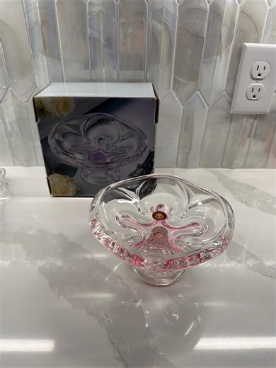 Vintage Walter-glas Pink Crystal Candy Dish, New in Box! - Etsy
