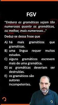 ACERTOU? ✅ Questão de Gramática da FGV para essa quarta feira!