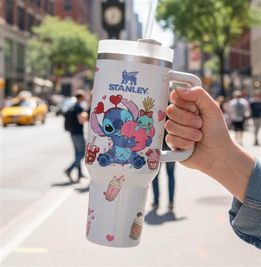 40oz Tumbler Valentine Blue Alien – Cartoon Stainless Steel Travel Mug Gift - Etsy