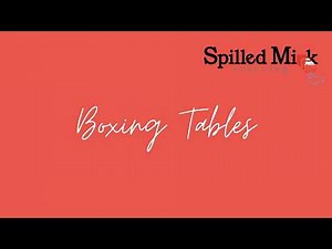 Spilled Milk Catering - Boxing Tables