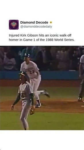 Injured Kirk Gibson hits an iconic walk-off homer in Game 1 of the 1988 World Series.