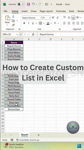 How to Create Custom List in Microsoft Excel | Create your own Custom List in Excel