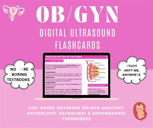 Obstetrics & Gynecology Ultrasound Digital Flashcards | OBGYN Sonography Digital Study Guide | Board Exam Prep - Etsy