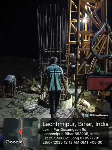 How pillars are dropped into pits to build a bridge | #bridge #pillar #pull