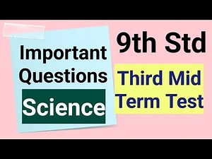 9th Std - Science | Third Mid Term Test - Important Questions