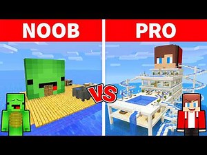Mikey & JJ - NOOB vs PRO: Sea House Battle in Minecraft (Maizen)