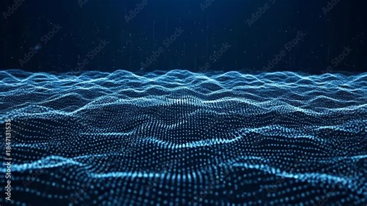 Digital ocean wave particle simulation data visualization