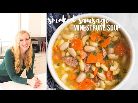 6 INGREDIENT Smoked Sausage Minestrone Soup | The Recipe Rebel