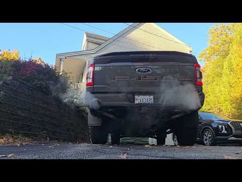 Raptor R exhaust & cvfabrication raptor downpipes on 21 F150 tremor 3.5 ecoboost - Cold start & revs