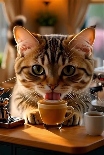 This Cat Makes Latte Art Better Than Humans