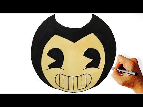 Very Easy! How to draw Bendy head from Bendy and the Ink Machine step by step