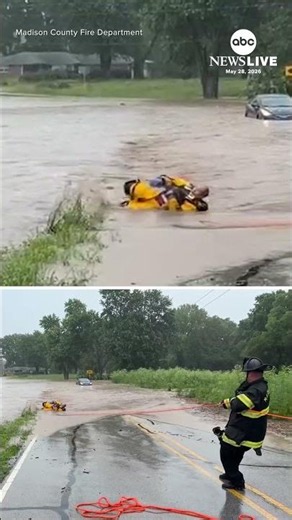 Baby deer rescued from flood waters in Indiana