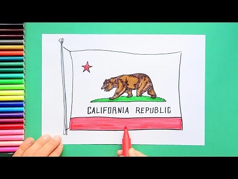 How to draw the Flag of California State, USA
