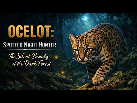 Ocelot: 🐆🌙Spotted Night Hunter | The Silent Beauty of the Dark Forest.