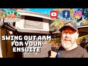 Mounting your ensuite to your trailer with a swing arm - a product made by Exceed Campers