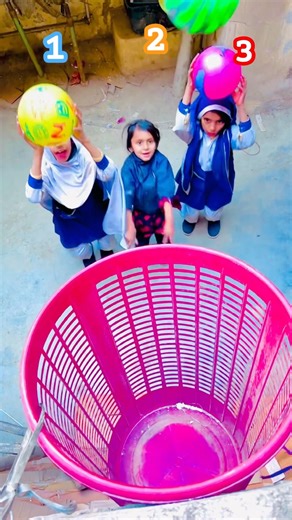 6 February 2026😱🤪🥰Ball Throw Challenge • Cute Kids Playing Game ❤️ • Mini Basket Game