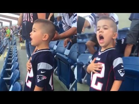 Little Boy Sings Along to National Anthem at New England Patriots Game