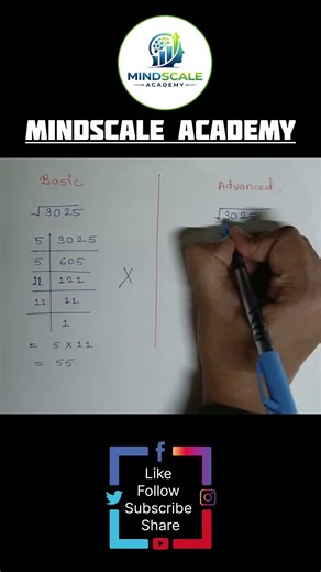 Square Root Made Easy 😍 Basic vs Advanced Method Explained #MindScaleAcademy #Shorts