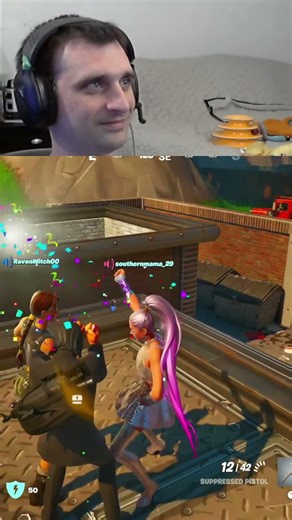 Fortnite Rooftop Showdown: Epic Emotes & Unexpected Combat! #shorts