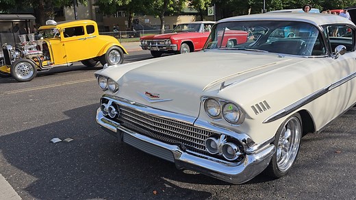 hot rod A & 58 Impala at American Graffiti festival Modesto California #Samspace81 #classiccars #oldcars #classiccarsdaily | Samspace81
