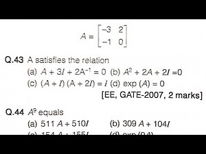 Gate Mathematics Linear algebra Previous years questions and solutions