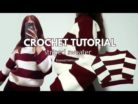 CROCHET SWEATER TUTORIAL | beginner friendly | striped crochet sweater | STEP BY STEP
