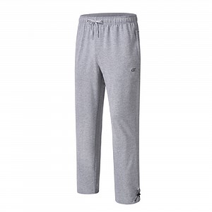 Cotton Sweatpants - Casual Open Bottom Straight Leg Pants with Zipper Pockets for Men Light Gray XL