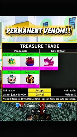 Trading For Permanent Venom Fruit In Blox Fruits 🤩 #bloxfruits #roblox