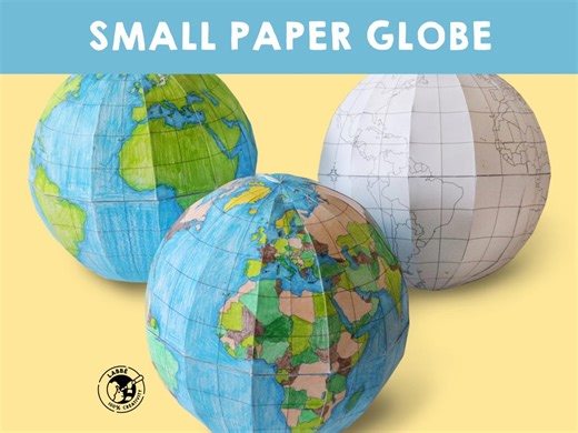 DIY Paper Globe Template: Educational Craft Project (diameter of 5.9 Inches / 15 Cm) - Etsy Ireland