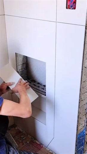 Bathroom wall locker decorative tile process without working tools #craftsman #shorts | DIY - Restoration Garage