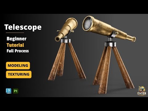 "Complete Telescope Modeling & Texturing Tutorial in 3ds Max and Substance Painter