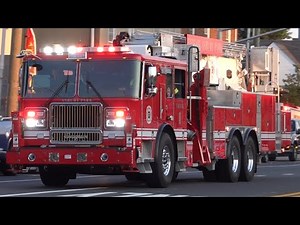 Asbury Park Fire Dept New Tower Ladder 83-90, Engine 83-75, Ambulance 60 & Battalion 68 Responding