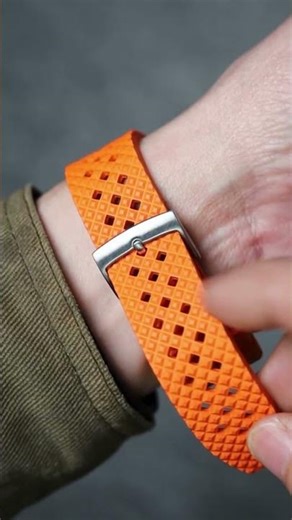 time+ FKM Rubber Tropical Watch Strap Orange