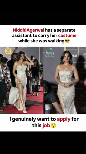 NiddhiAgerwal Has a Personal Costume Assistant 😎✨ #NiddhiAgerwal #CelebrityStyle #GlamWalk #shorts