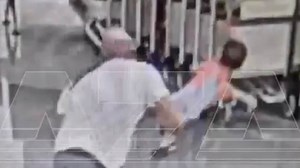 Horrifying moment passenger throws boy to floor in airport lounge