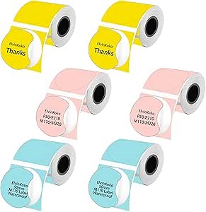6rolls M110Thermal Labels Round1.96（50mm） Waterproof Circle Sticker for E210 P50 P1 DP30S M220Labels Printer mix1