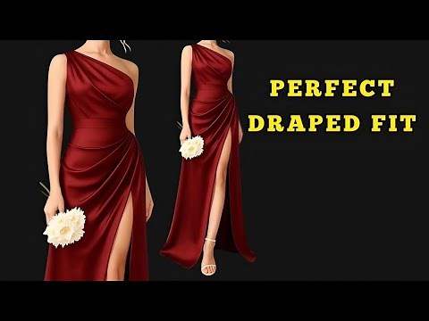 ✅ One Shoulder Draped Dress Pattern| The Perfect Draped Fit