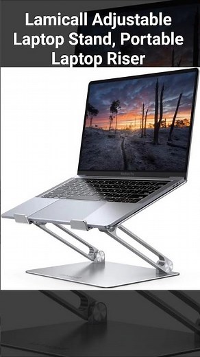Lamicall Adjustable Laptop Stand, Portable Laptop Riser, Aluminum Laptop Stand Foldable, Ergonomic