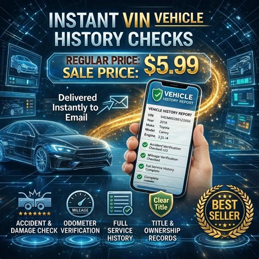 Instant VIN Check | Vehicle History Lookup | Car Report PDF - Etsy