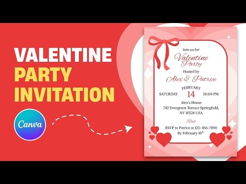 How to Design a Valentine Party Invitation Using Canva | Canva Invitation Tutorial