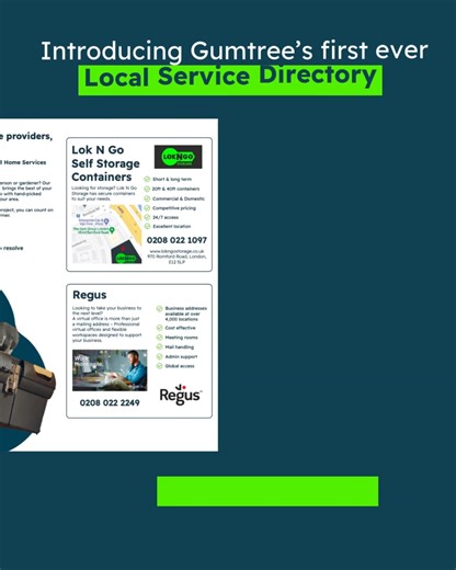 Your online ads deserve more visibility    Introducing Gumtree’s first-ever print directory. Advertise online, reach customers offline, Find out how you can benefit over on our hub: https://brnw.ch/21wX3Yu | Gumtree UK | Facebook