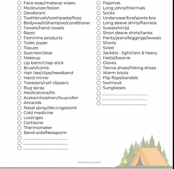 Printable Camping Planner, Checklist, Meal Planner (digital Download) - Etsy