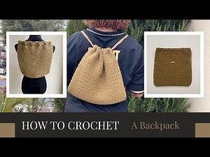 Crochet Drawstring Backpack