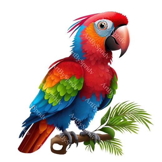 Vibrant Parrot Clipart, Colorful Bird PNG, Tropical Macaw Illustration, Jungle Animal Graphic, DIY Projects, Scrapbooking, Commercial Use - Etsy