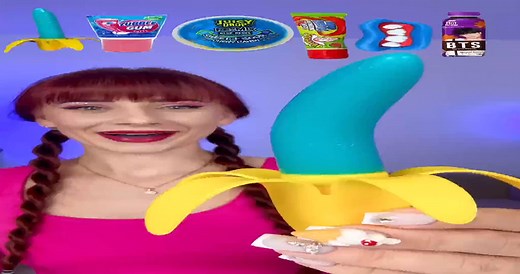 ASMR Blue Gummy Banana, Juicy Drop Candy, Warheads, BTS #mukbang #asmr | Jose Payne