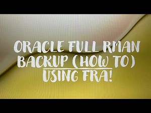 ORACLE FULL RMAN BACKUP (HOW TO) USING FRA!